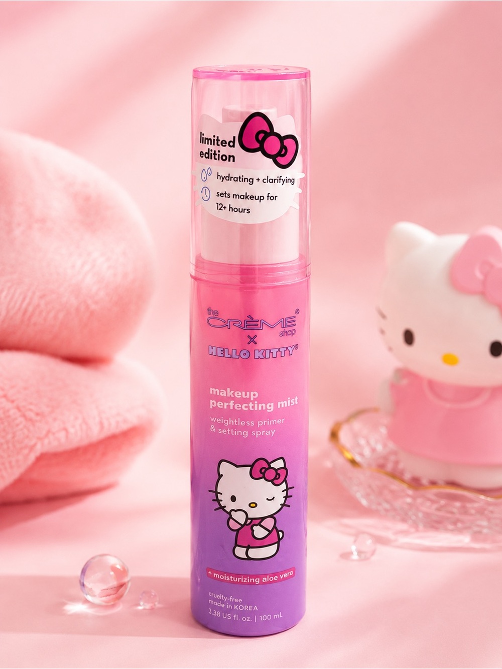 Hello Kitty Pink Makeup Perfecting Mist - Hydrating Setting Spray